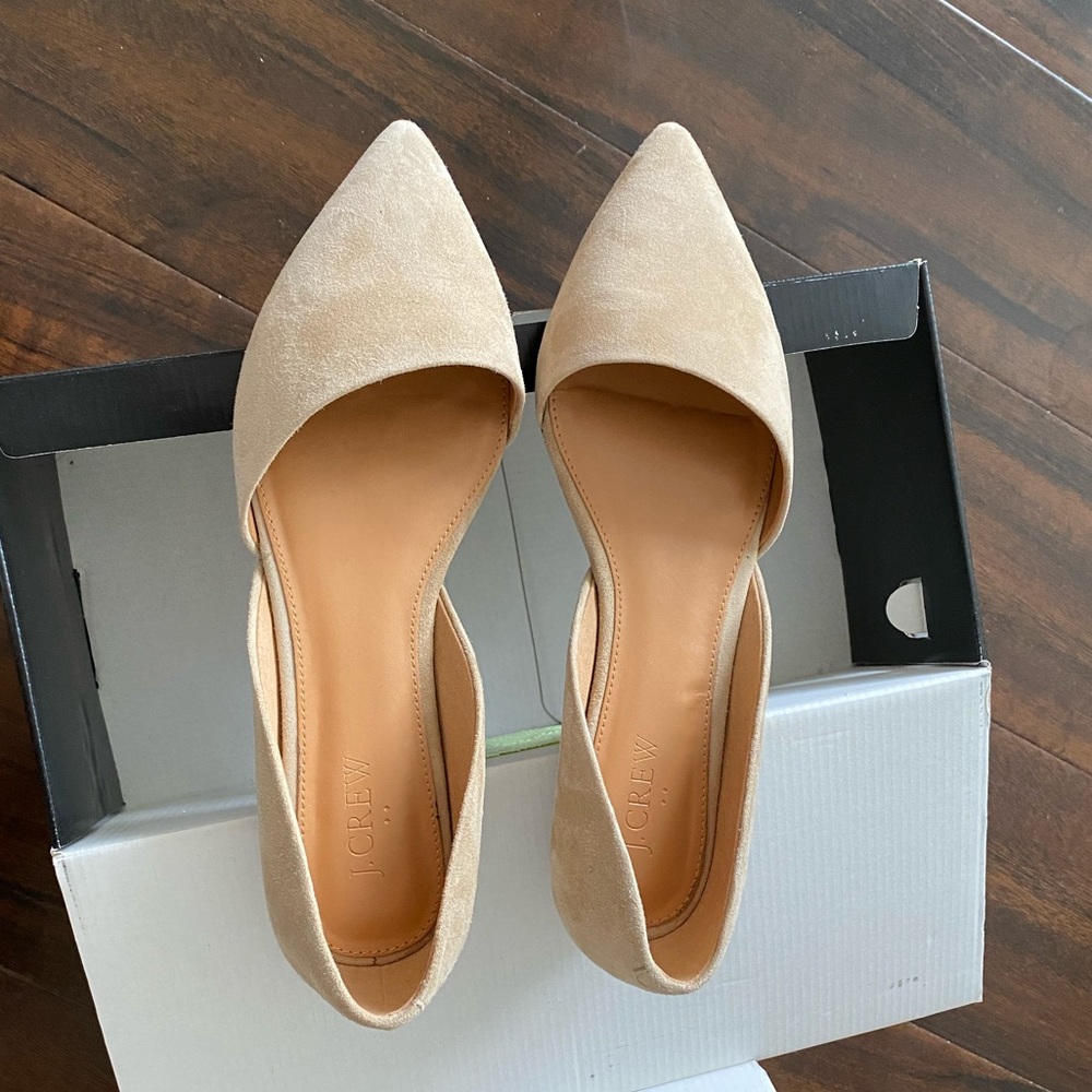 J crew zoe suede Dorsay flats NEW